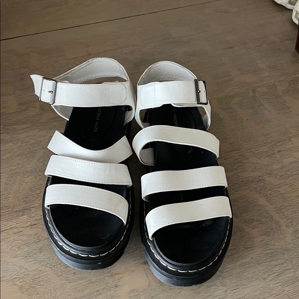 White Strappy Platform Sandals - image 2